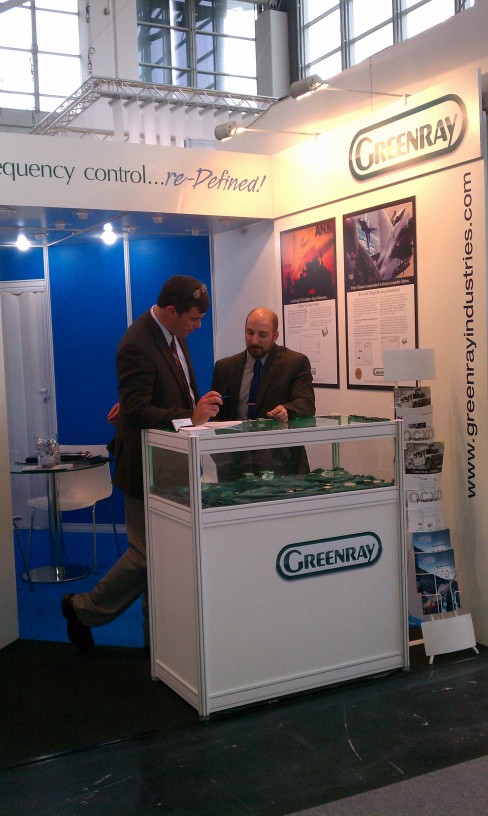 John E., Greenray Senior Design Engineer and a prospective customer at e2012, Munich, Germany.